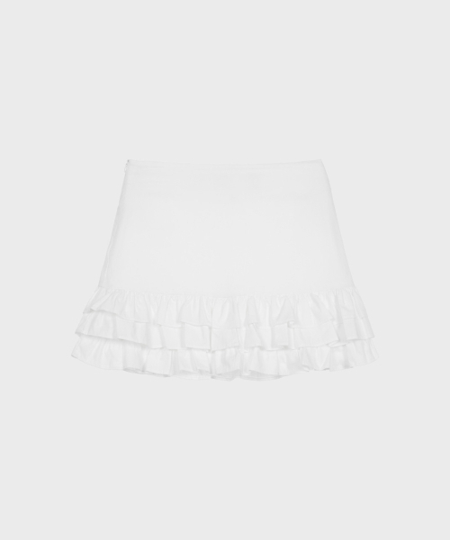 ALKI ALKA(アルキアルカ)の「Tiered Ruffle Skirt (White)(スカート・レディース・ホワイト・SMALL/MEDIUM)」の2枚目の写真