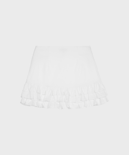ALKI ALKA(アルキアルカ)の「Tiered Ruffle Skirt (White)(スカート・レディース・ホワイト・SMALL/MEDIUM)」の3枚目の写真