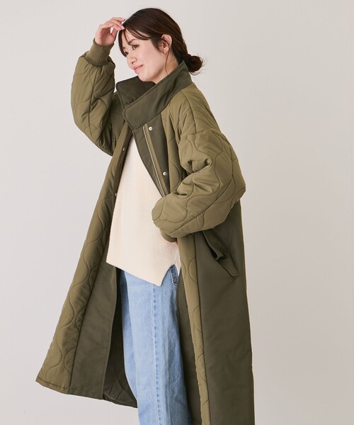 Jayro（ジャイロ）の「キルトロングコート（その他アウター・レディース・オフホワイト/ブラック/カーキ・M）」の19枚目の写真