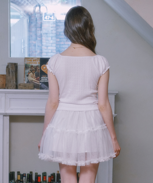 LULUCHOU(ルルシュ)の「Ribbon cancan lace skirt - WHITE(スカート・レディース・ホワイト・FREE)」の3枚目の写真