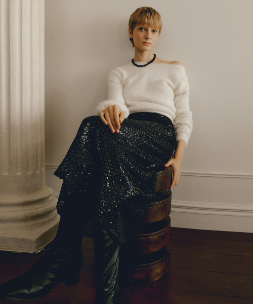 OCTETTE(オテット)の「FLOWER SPARKLE SKIRTS_BLACK(スカート・レディース・ブラック・SMALL/MEDIUM)」の5枚目の写真