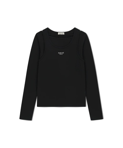 MARITHE + FRANCOIS GIRBAUD(マリテフランソワジルボー)の「W LAYERED SHEER JERSEY LONG SLEEVE(Tシャツ/カットソー・レディース・ヘザーグレー/Black/スカイブルー・MEDIUM/SMALL)」の20枚目の写真