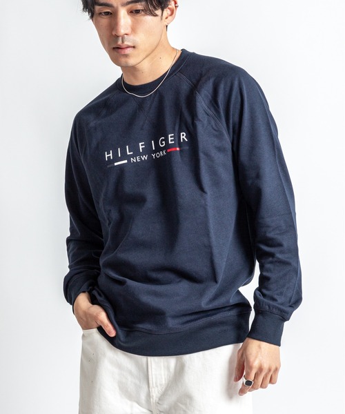 TOMMY HILFIGER(トミーヒルフィガー)の「【TOMMY HILFIGER】スウェット プルオーバー 薄手 部屋着(スウェット・メンズ・ネイビー/ワインレッド・L/XL/M)」の1枚目の写真