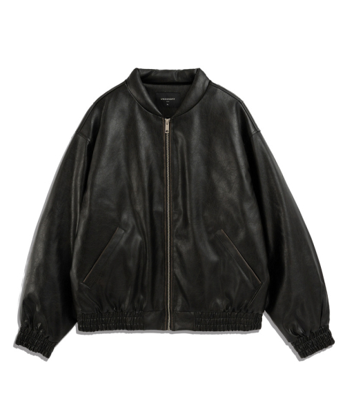 UNDEROFF(アンダーオフ)の「ヴィンテージレザーパディッドブルゾンブラック(ライダースジャケット・メンズ・ブラック・LARGE/X-LARGE/MEDIUM)」の5枚目の写真