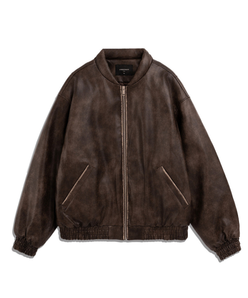 UNDEROFF(アンダーオフ)の「ヴィンテージレザーパディッドブルゾンブラック(ライダースジャケット・メンズ・ブラック・LARGE/X-LARGE/MEDIUM)」の6枚目の写真