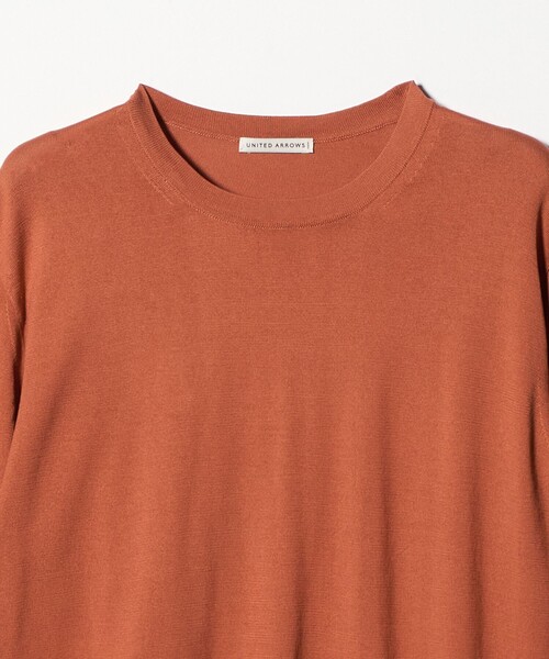 UNITED ARROWS(ユナイテッドアローズ)の「コットン ハイゲージ クルーネック ニット(ニット/セーター・メンズ・ライトグレー/オレンジ/コバルトブルー/ネイビー・M/XL/L/S)」の5枚目の写真