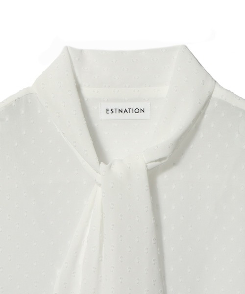 ESTNATION(エストネーション)の「ESTNATION / ドットボウタイブラウス《EXCLUSIVE》(シャツ/ブラウス・レディース・ネイビー/ホワイト・38/36)」の15枚目の写真