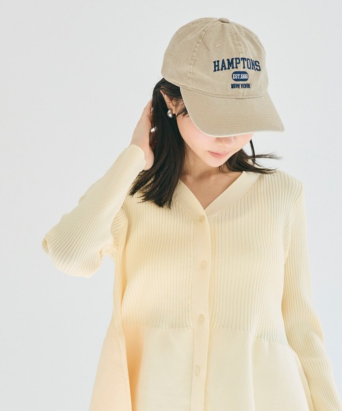 coca（coca）（コカ）の「ウォッシュ加工ロゴ刺繍キャップ（キャップ・レディース・ブルー/ベージュ・ONE SIZE）」の4枚目の写真