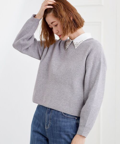 grove(グローブ)の「毎日着たくなる、もちもち畦編みニット(ニット/セーター・レディース・オフホワイト/グレー/ピンク/ブルー系その他・02/03/01/04/05)」の12枚目の写真