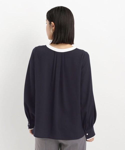 Andemiu（アンデミュウ）の「スキッパーブラウス646222（シャツ/ブラウス・レディース・ネイビー/グリーン・FREE）」の16枚目の写真