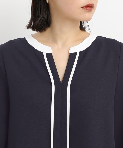 Andemiu（アンデミュウ）の「スキッパーブラウス646222（シャツ/ブラウス・レディース・ネイビー/グリーン・FREE）」の17枚目の写真