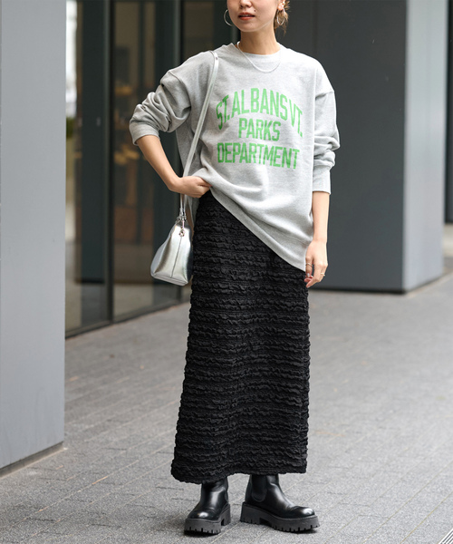 JOURNAL STANDARD relume(ジャーナルスタンダード レリューム)の「《WEB限定追加4》ST.ALBANSロゴスウェット(スウェット・レディース・グレー/オートミール/ネイビー・FREE)」の19枚目の写真