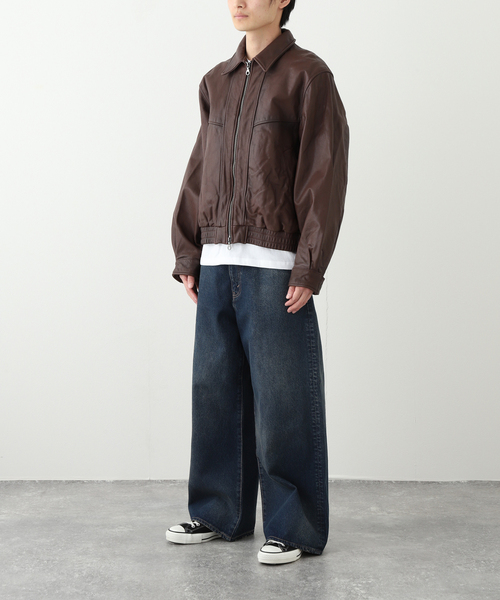 JOURNAL STANDARD(ジャーナルスタンダード)の「ゴート レザー エイジング ダッド ブルゾン(ライダースジャケット・メンズ・ブラウン・LARGE/MEDIUM)」の6枚目の写真