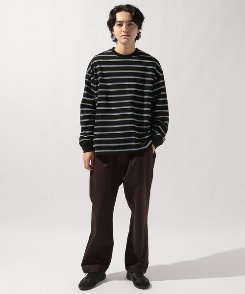 niko and...(ニコアンド)の「USAコットンボーダーロンT(Tシャツ/カットソー・メンズ・オフホワイト/グレー/ブラック/ベージュ/グリーン/パープル・MEDIUM/LARGE)」の9枚目の写真