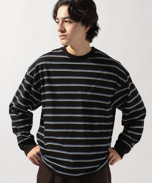 niko and...(ニコアンド)の「USAコットンボーダーロンT(Tシャツ/カットソー・メンズ・オフホワイト/グレー/ブラック/ベージュ/グリーン/パープル・MEDIUM/LARGE)」の10枚目の写真