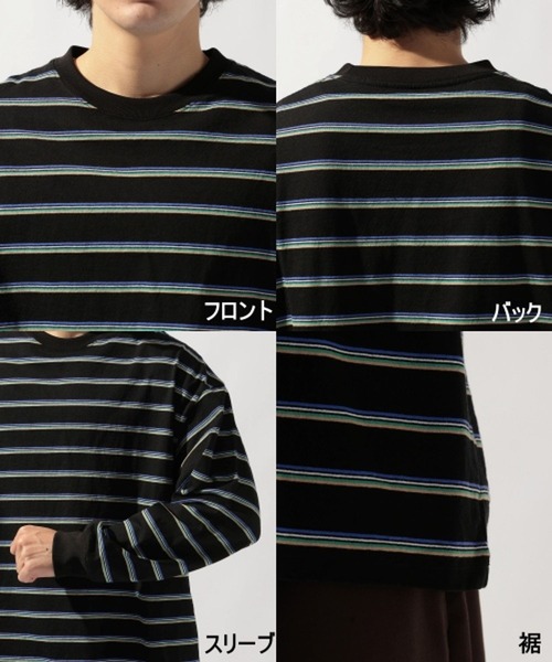 niko and...(ニコアンド)の「USAコットンボーダーロンT(Tシャツ/カットソー・メンズ・オフホワイト/グレー/ブラック/ベージュ/グリーン/パープル・MEDIUM/LARGE)」の18枚目の写真