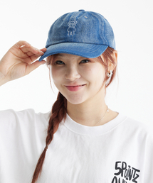 DOUBLE JD（ダブルジェイディー）の「デニムクマボールキャップ（濃紺）（キャップ）」