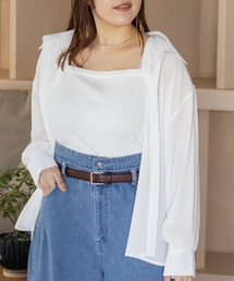 CLETTEオリジナル前後2WAYボタンデザインリブタンクトップ