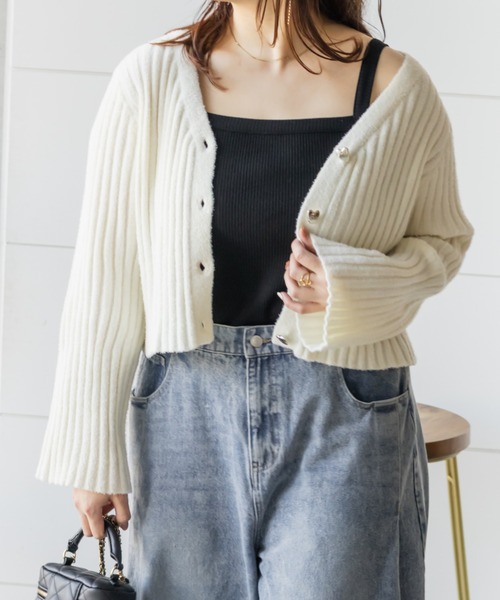 CLETTE(クレット)の「CLETTEオリジナル前後2WAYボタンデザインリブタンクトップ(タンクトップ・レディース・ブラック/チャコールグレー/オフホワイト・4L/3L/LL)」の3枚目の写真