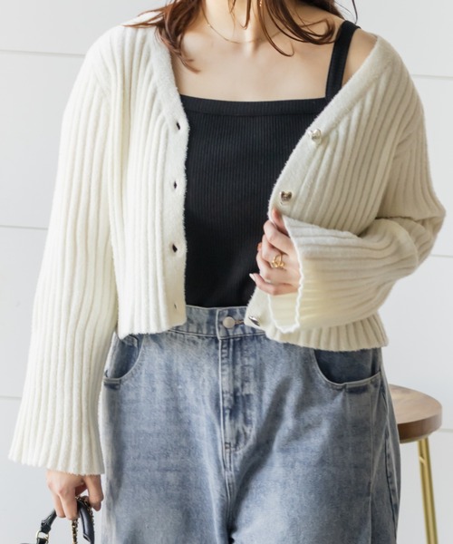 CLETTE(クレット)の「CLETTEオリジナル前後2WAYボタンデザインリブタンクトップ(タンクトップ・レディース・ブラック/チャコールグレー/オフホワイト・4L/3L/LL)」の12枚目の写真