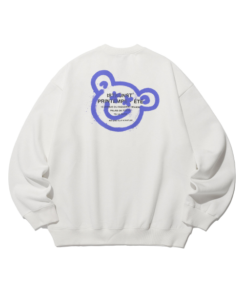 ISTKUNST(イストクンスト)の「BEAR&SMILEY SWEATSHIRTS_WHITE(IK2DFMM442A)(スウェット・レディース・その他・S/M/L)」の2枚目の写真