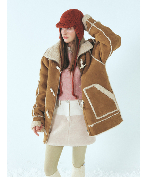 ETMON(エトモン)の「Reversible Duffle Mustang Coat, Camel(ムートンコート・レディース・その他・FREE)」の3枚目の写真