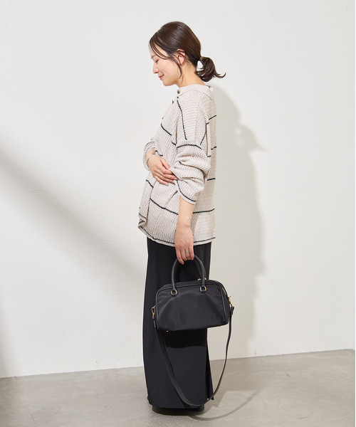 JOURNAL STANDARD(ジャーナルスタンダード)の「ペーパーヤーンMIXポロカラープルオーバー(ニット/セーター・レディース・ベージュ/ベージュ系その他/ネイビー・FREE)」の5枚目の写真