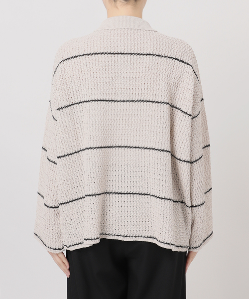 JOURNAL STANDARD(ジャーナルスタンダード)の「ペーパーヤーンMIXポロカラープルオーバー(ニット/セーター・レディース・ベージュ/ベージュ系その他/ネイビー・FREE)」の20枚目の写真