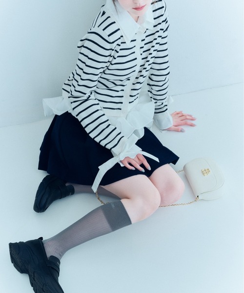 SNIDEL（スナイデル）の「シアーソックス（ソックス/靴下・レディース・グレー/ベージュ/イエロー・F）」の2枚目の写真