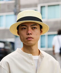 GLOSTER | 【夏の定番クラシック】STRAW BOATHER HAT カンカン帽(ハット)
