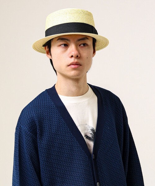 GLOSTER（グロスター）の「【夏の定番クラシック】STRAW BOATHER HAT カンカン帽（ハット・メンズ・アイボリー/ベージュ・FREE）」の9枚目の写真