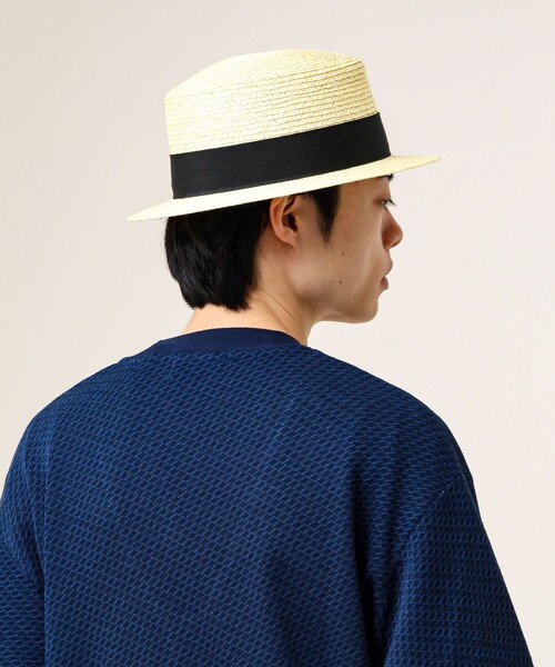 GLOSTER（グロスター）の「【夏の定番クラシック】STRAW BOATHER HAT カンカン帽（ハット・メンズ・アイボリー/ベージュ・FREE）」の10枚目の写真