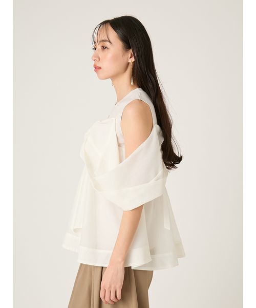 FRAY I.D（フレイアイディー）の「ニットコンビペプラムトップス（ニット/セーター・レディース・ライトブルー/ドット/ホワイト・F）」の20枚目の写真