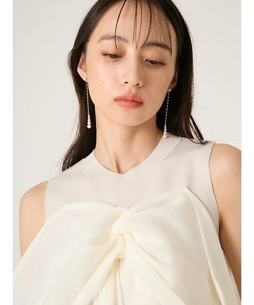 FRAY I.D（フレイアイディー）の「ニットコンビペプラムトップス（ニット/セーター・レディース・ライトブルー/ドット/ホワイト・F）」の19枚目の写真