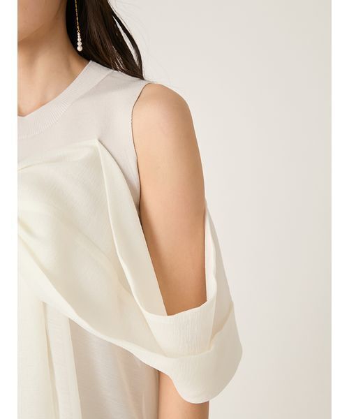 FRAY I.D（フレイアイディー）の「ニットコンビペプラムトップス（ニット/セーター・レディース・ライトブルー/ドット/ホワイト・F）」の18枚目の写真