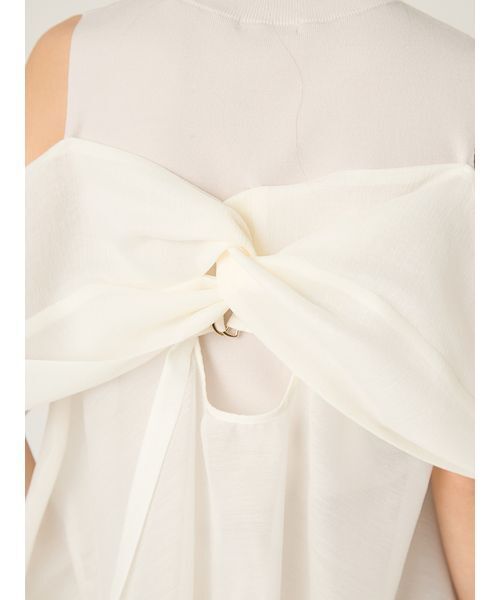 FRAY I.D（フレイアイディー）の「ニットコンビペプラムトップス（ニット/セーター・レディース・ライトブルー/ドット/ホワイト・F）」の17枚目の写真