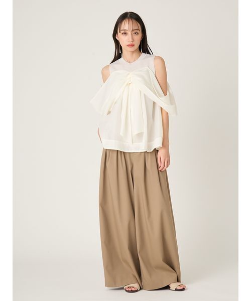 FRAY I.D（フレイアイディー）の「ニットコンビペプラムトップス（ニット/セーター・レディース・ライトブルー/ドット/ホワイト・F）」の13枚目の写真