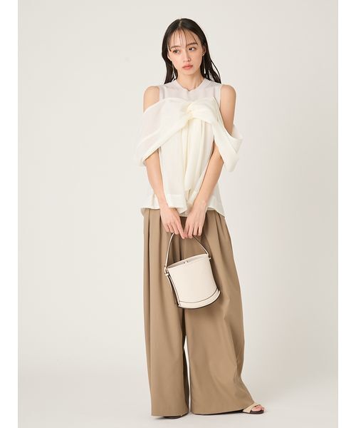 FRAY I.D（フレイアイディー）の「ニットコンビペプラムトップス（ニット/セーター・レディース・ライトブルー/ドット/ホワイト・F）」の12枚目の写真