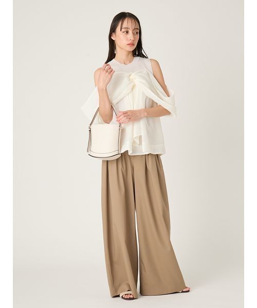 FRAY I.D（フレイアイディー）の「ニットコンビペプラムトップス（ニット/セーター・レディース・ライトブルー/ドット/ホワイト・F）」の11枚目の写真