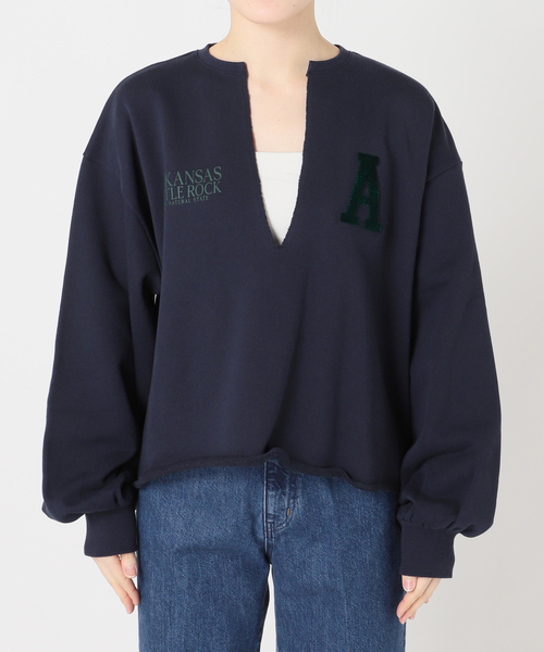 B.C STOCK（ベーセーストック）の「手洗い可 / Vネックロゴスウェット（スウェット・レディース・チャコールグレー/ライトグレー/ネイビー・FREE）」の19枚目の写真