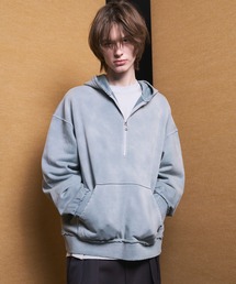 《UNISEX》Deep Front Neck Prime-Over Half-zip Hoodie/ディープフロントネックプライムオーバーハーフジップパーカー【MAISON SPECIAL/メゾンスペシャル】