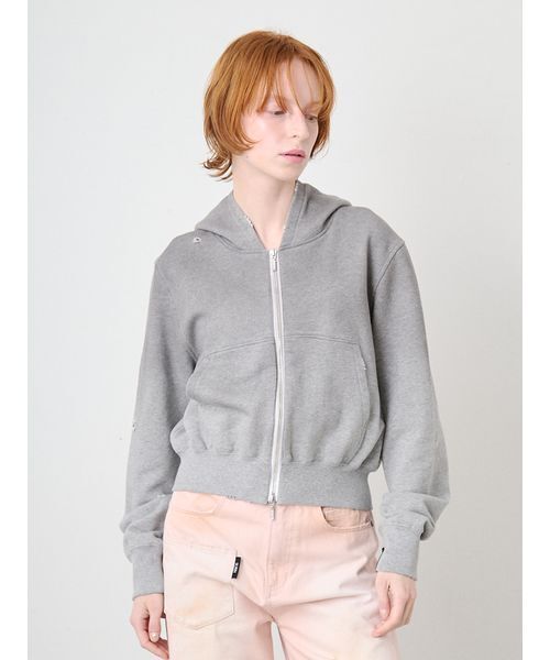 SORIN（ソリン　）の「Damaged Zipup Hoodie/ダメージ ジップアップフーディー（パーカー・レディース・グレー/ホワイト・38）」の5枚目の写真