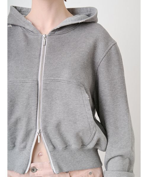 SORIN（ソリン　）の「Damaged Zipup Hoodie/ダメージ ジップアップフーディー（パーカー・レディース・グレー/ホワイト・38）」の13枚目の写真