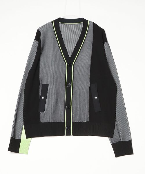 ROYAL FLASH(ロイヤルフラッシュ)の「Maison ULA/メゾン ウラ/ レイヤードカーディガン(カーディガン/ボレロ・メンズ・ブラック/ピンク・1/2)」の1枚目の写真