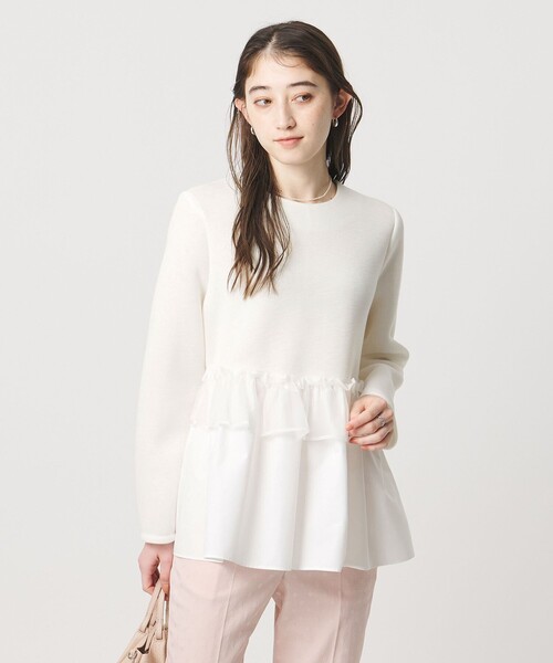 UNITED ARROWS（ユナイテッドアローズ）の「ペプラムフリル カットソー（Tシャツ/カットソー・レディース・ブラック/ダークグレー/ホワイト・FREE）」の2枚目の写真