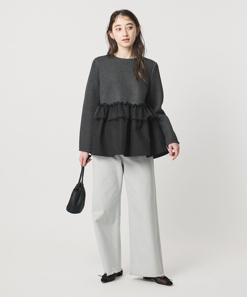 UNITED ARROWS（ユナイテッドアローズ）の「ペプラムフリル カットソー（Tシャツ/カットソー・レディース・ブラック/ダークグレー/ホワイト・FREE）」の6枚目の写真