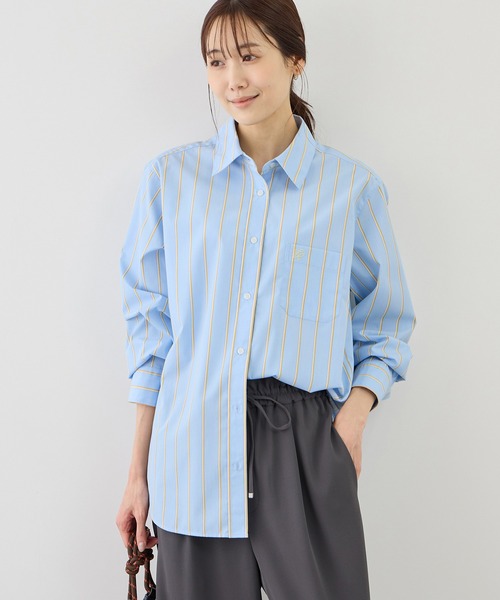 ROPE' PICNIC（ロペピクニック）の「【WEB限定カラー】オーセンティックシャツ/UVカット・防シワ（シャツ/ブラウス・レディース・ネイビー/オフホワイト/ピンク/ブルー/ピンク系その他/ブルー系その他4・FREE）」の4枚目の写真