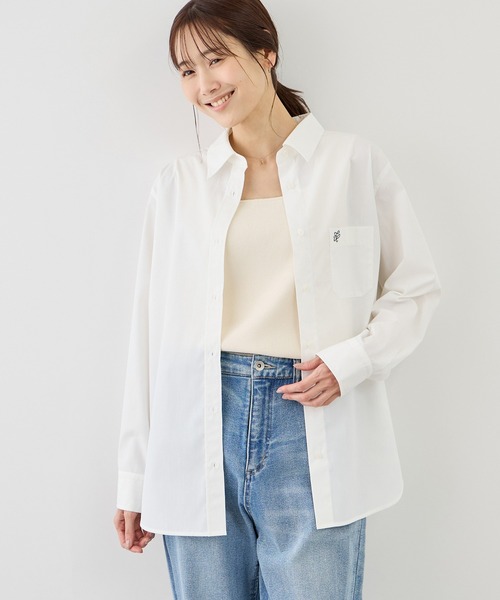 ROPE' PICNIC（ロペピクニック）の「【WEB限定カラー】オーセンティックシャツ/UVカット・防シワ（シャツ/ブラウス・レディース・ネイビー/オフホワイト/ピンク/ブルー/ピンク系その他/ブルー系その他4・FREE）」の9枚目の写真