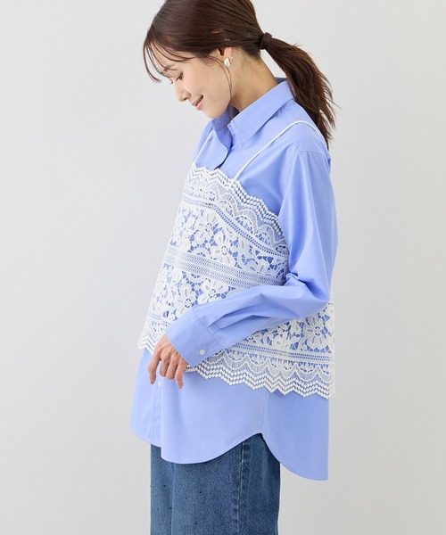 ROPE' PICNIC（ロペピクニック）の「【WEB限定カラー】オーセンティックシャツ/UVカット・防シワ（シャツ/ブラウス・レディース・ネイビー/オフホワイト/ピンク/ブルー/ピンク系その他/ブルー系その他4・FREE）」の22枚目の写真