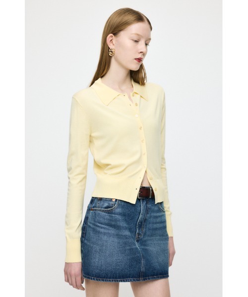 MOUSSY(マウジー)の「HIGH GAUGE ニットシャツ(ニット/セーター・レディース・ネイビー/オフホワイト/ライトイエロー/杢グレー・FREE)」の9枚目の写真
